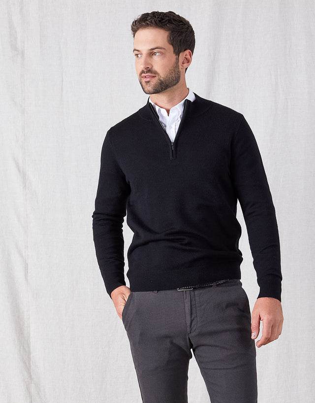 Mataura Black 1/4 Zip Jersey