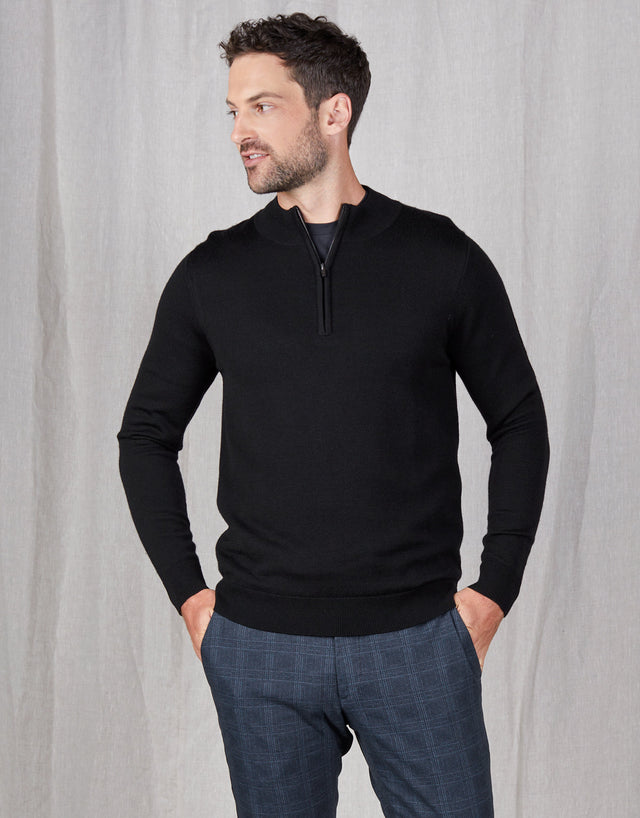 Mataura Black 1/4 Zip Jersey