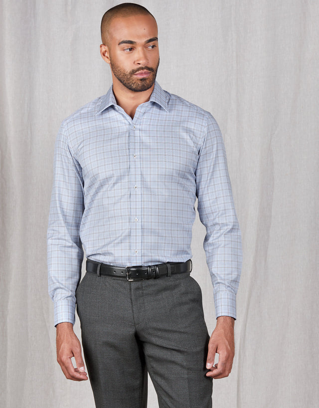 London Brown & Blue Check Shirt