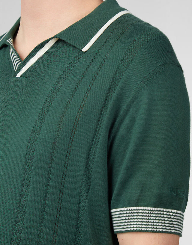 Ben Sherman Open Neck Green Polo