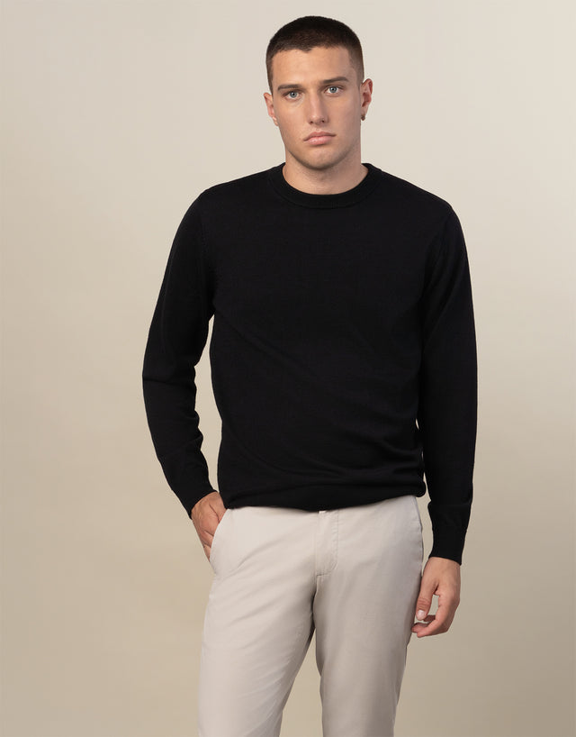 Naseby Black Crew Neck Jersey