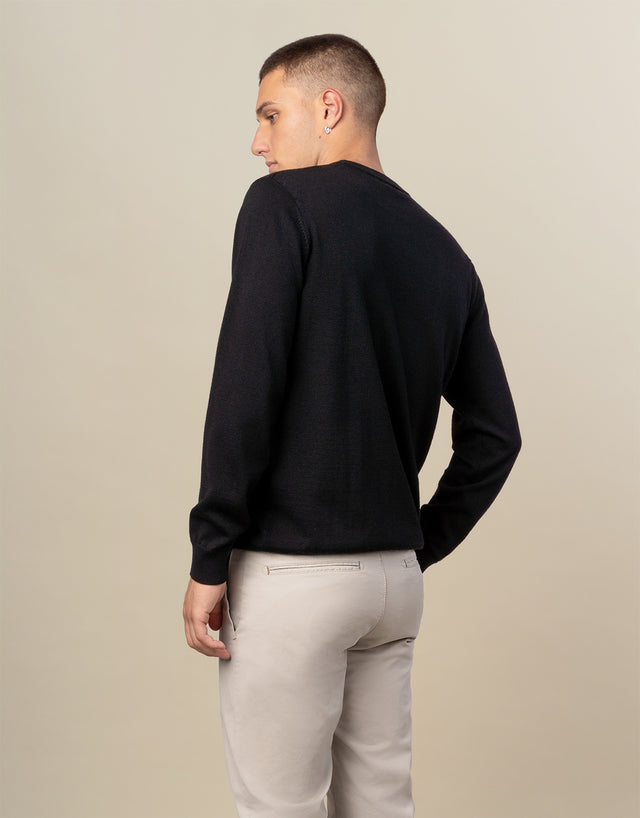 Naseby Black Crew Neck Jersey