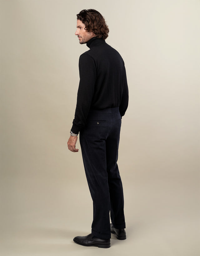 Evans Navy Brushed Cotton Trouser