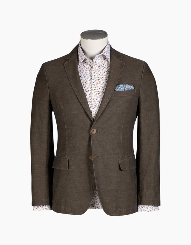 Split Brown Birdseye Suit