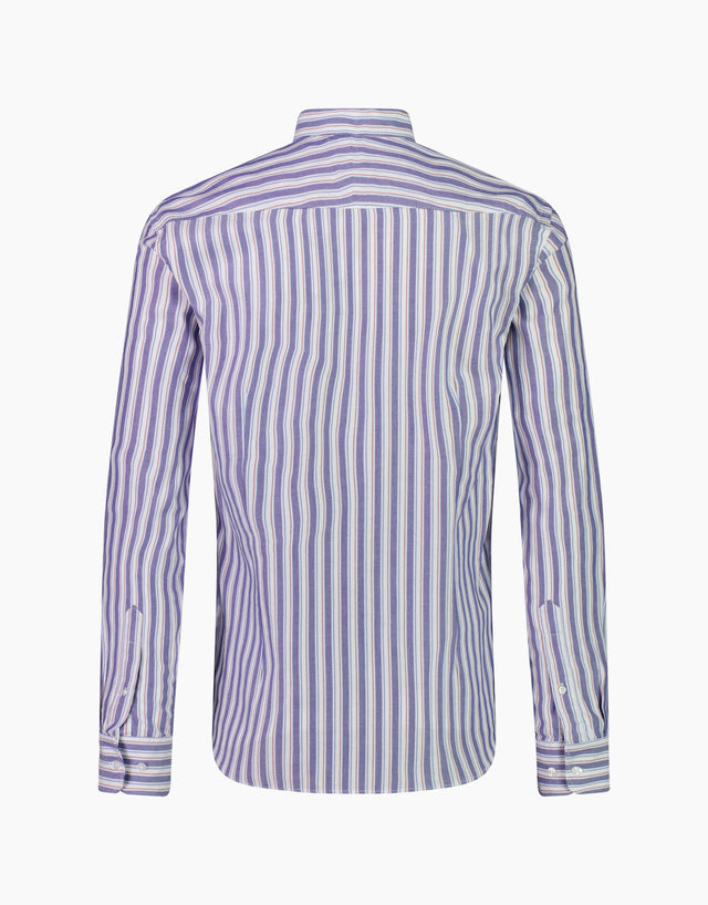 Washed Ohope Blue & Red Stripe Shirt