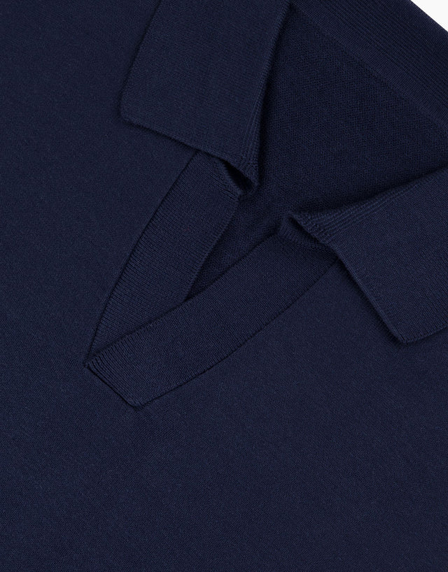 Amalfi Navy Knitted Polo