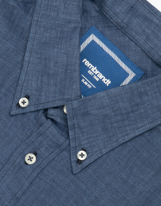 Ohope Ink Blue Linen Shirt