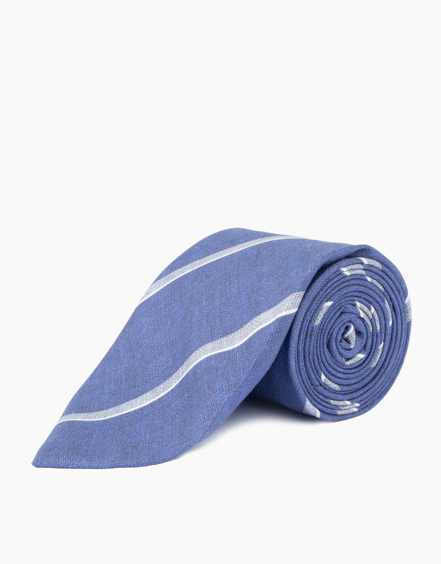 Navy Stripe Silk Tie