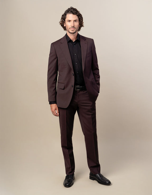 Cooper Burgundy Twill Suit