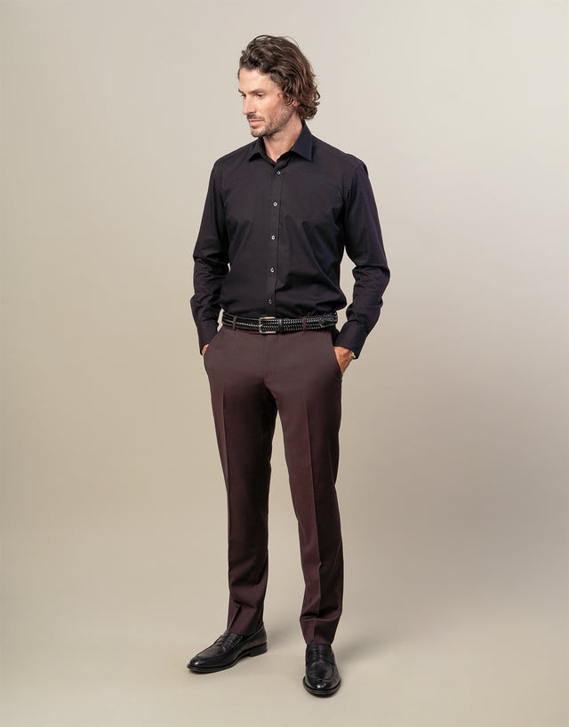 London Black Plain Poplin Shirt