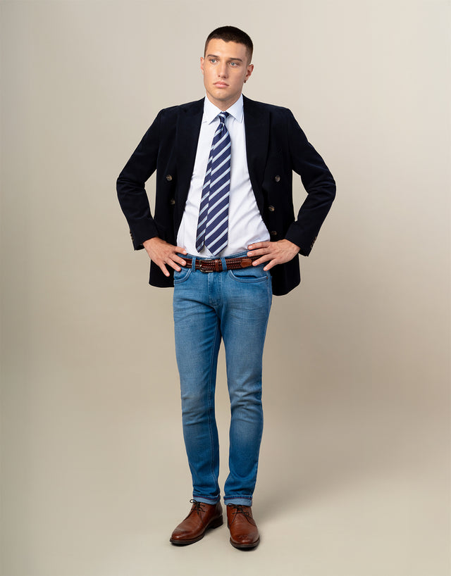 Barbican Light Blue Dot Shirt