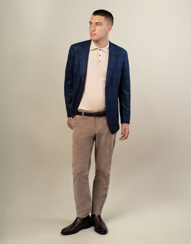 Gambino Beige Stretch Corduroy Trouser