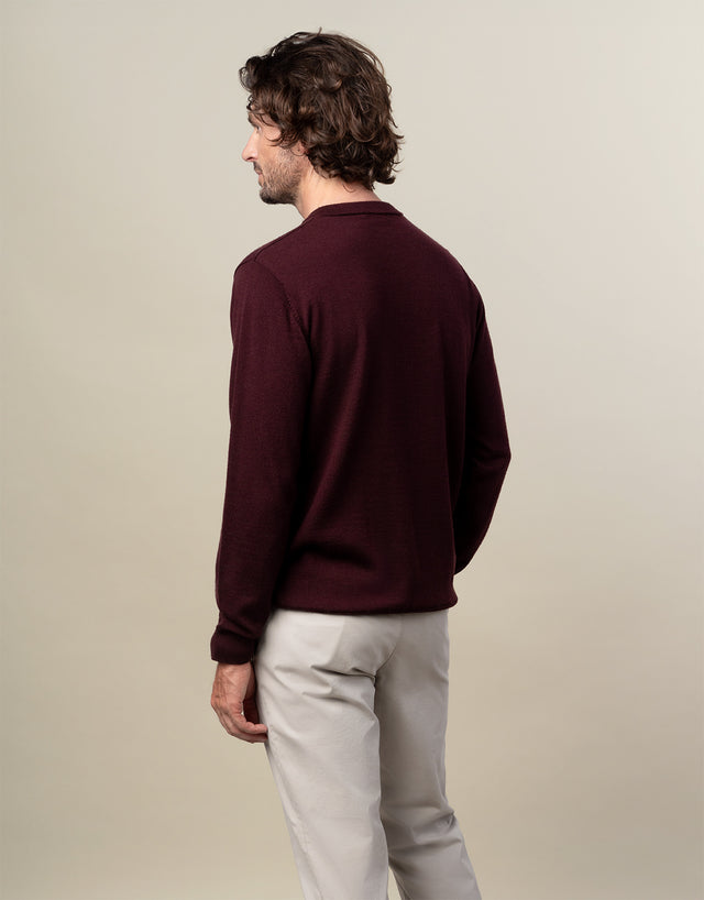Naseby Burgundy Crew Neck Jersey