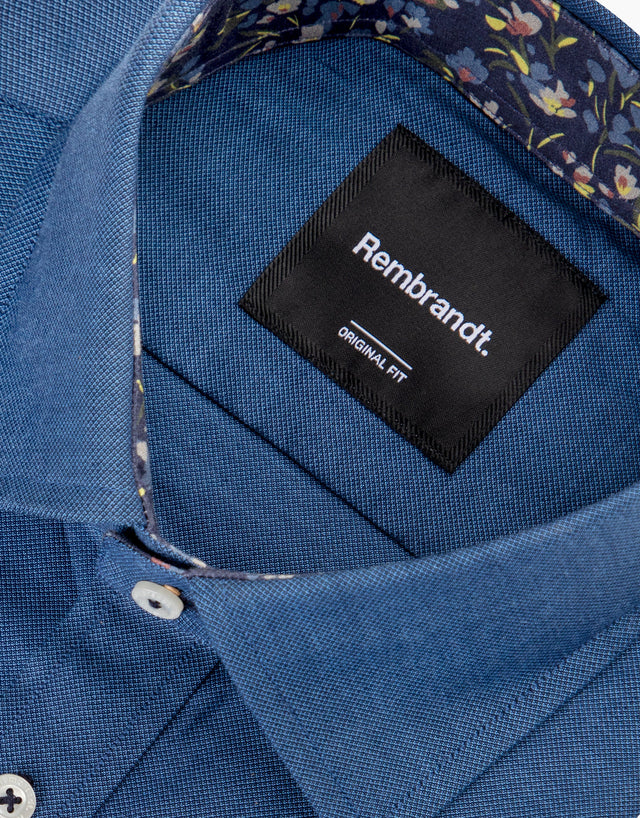 Barbican Navy Textured Shirt