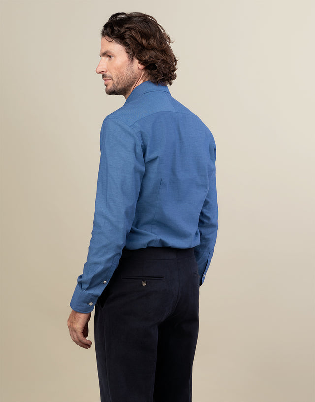 Barbican Navy Textured Shirt