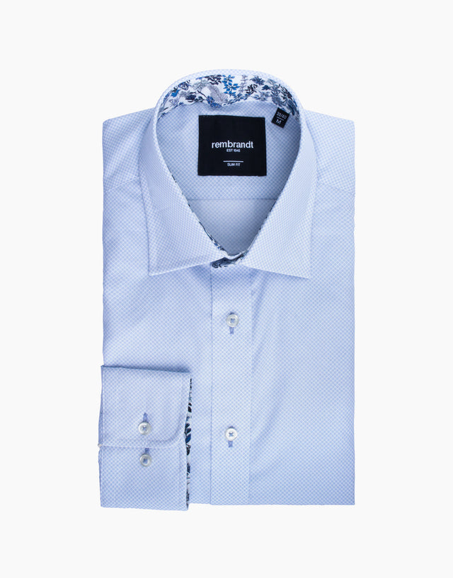 Barbican Light Blue Dot Shirt