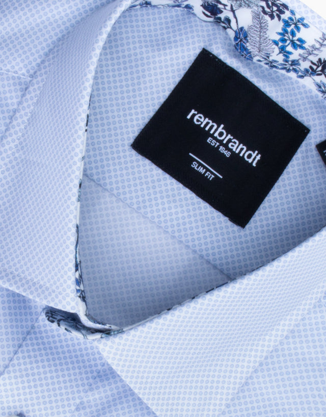 Barbican Light Blue Dot Shirt