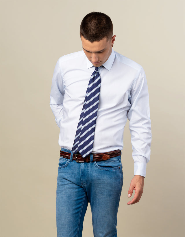 Barbican Light Blue Dot Shirt