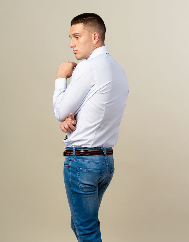 Barbican Light Blue Dot Shirt