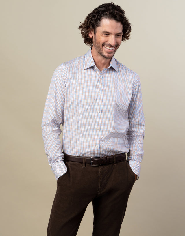 London Brown & Blue Check Shirt
