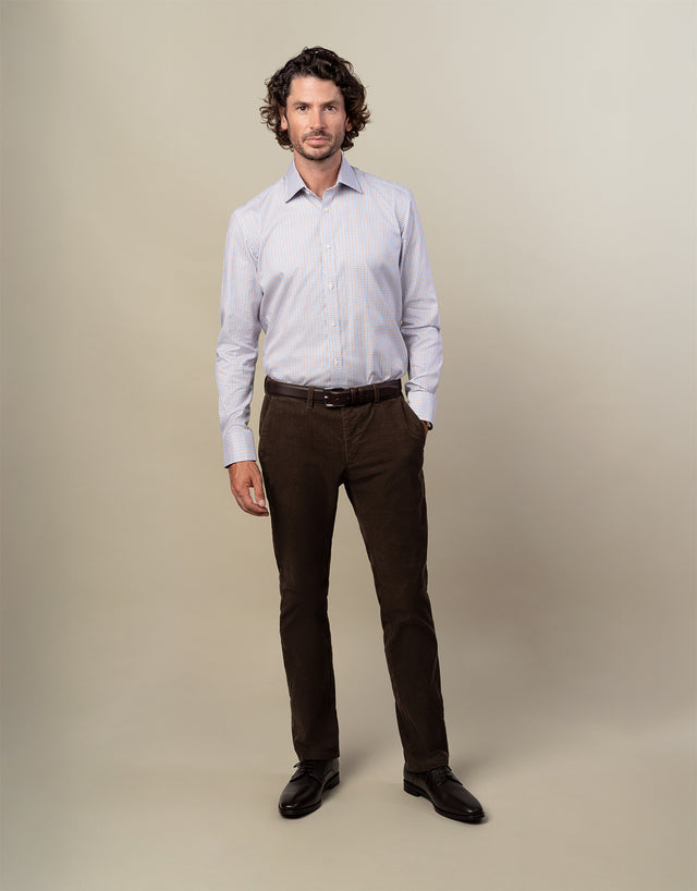London Brown & Blue Check Shirt