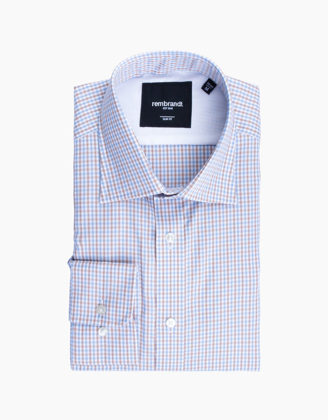 London Brown & Blue Check Shirt