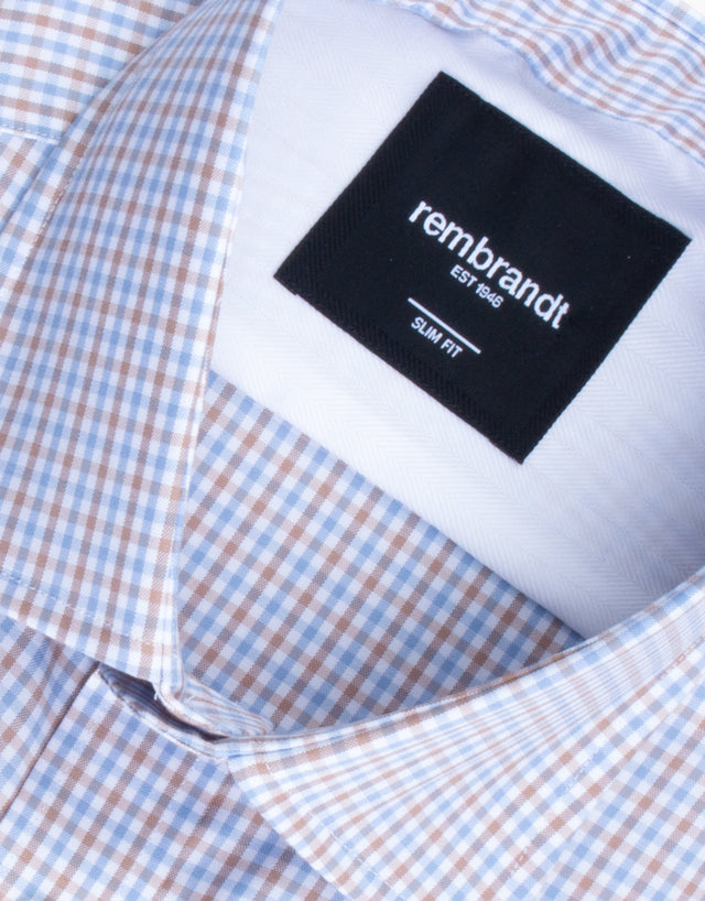 London Brown & Blue Check Shirt