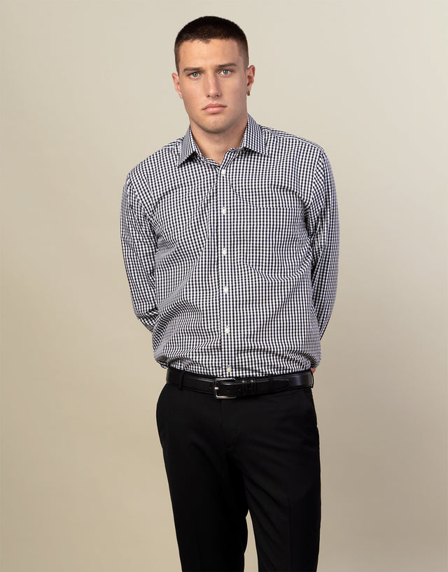 Sinatra Black & White Check Shirt