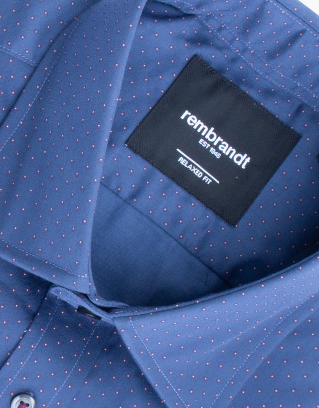 Sinatra Navy & Maroon Dot Shirt