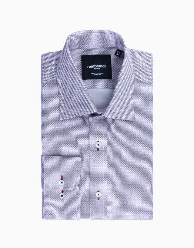 Sinatra Maroon & Navy Geo Print Shirt