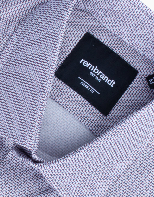 Sinatra Maroon & Navy Geo Print Shirt