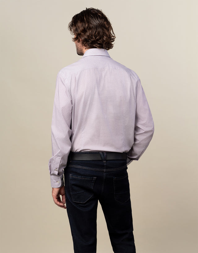 Sinatra Maroon & Navy Geo Print Shirt