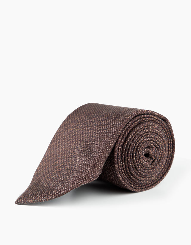 Brown Textured Silk Tie