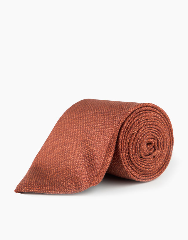 Burnt Orange Textured Silk Tie