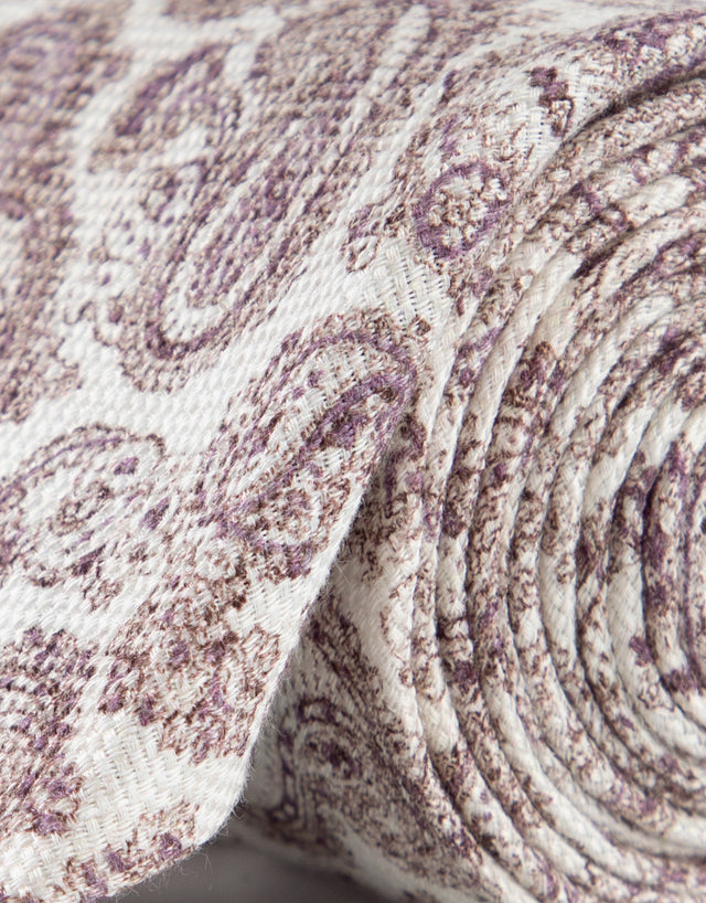 White & Lilac Paisley LinenSilk Tie