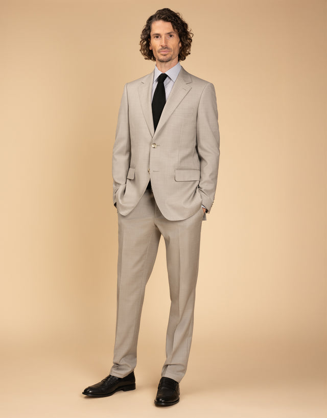 Cooper Beige Sharkskin Suit