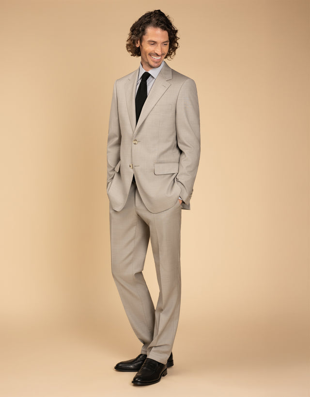 Cooper Beige Sharkskin Suit Jacket