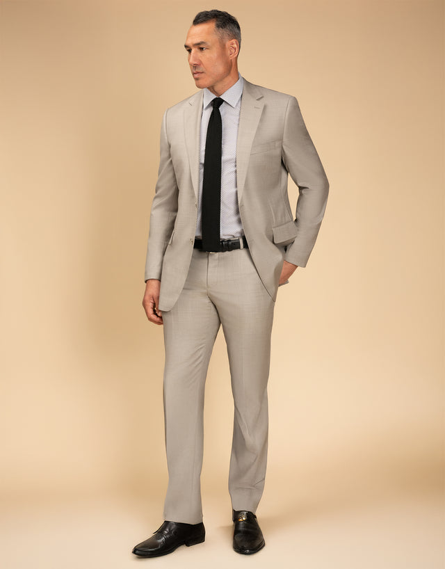 Cooper Beige Sharkskin Suit