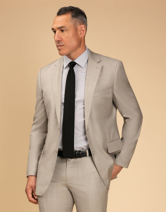 Cooper Beige Sharkskin Suit Jacket