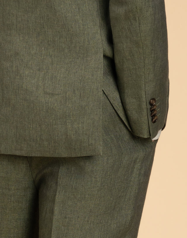 Lyon Olive Green Linen Blazer