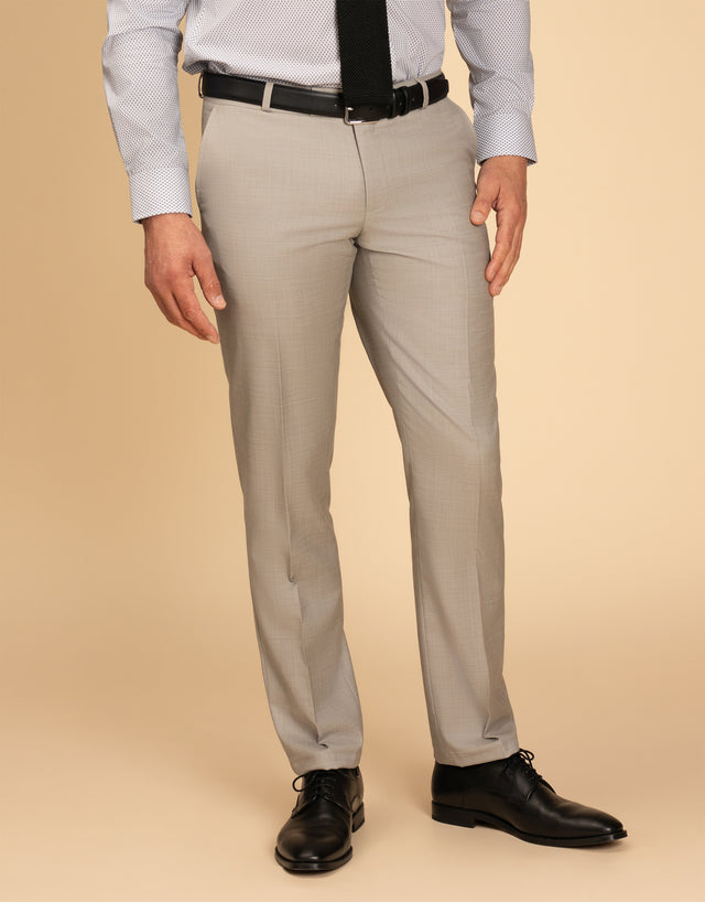 Lotus Beige Sharkskin Suit Trouser