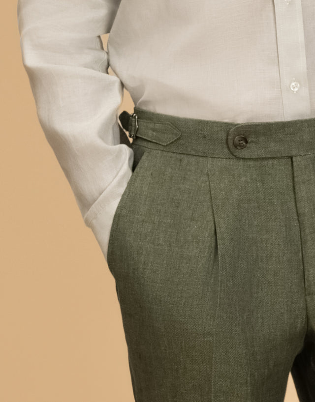 Evans Olive Green Linen Trouser