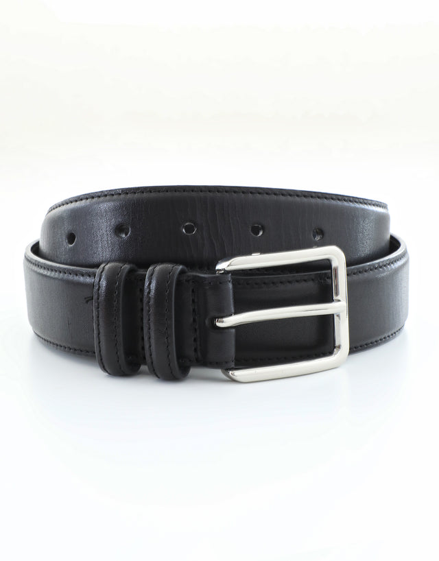Leeds Black Leather Belt