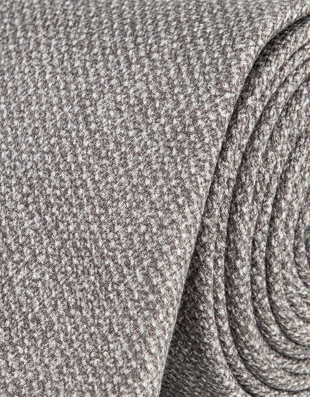 Taupe Grey Textured Print Silk Tie