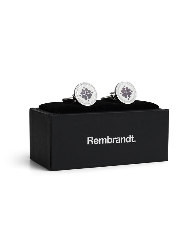 White & Black Mosaic Design Cufflink