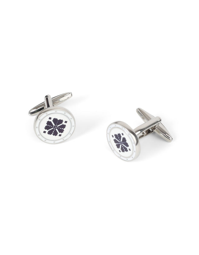 White & Black Mosaic Design Cufflink
