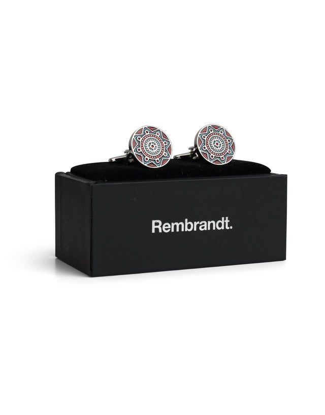 Navy & Purple Mosaic Design Cufflink
