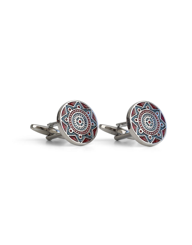 Navy & Purple Mosaic Design Cufflink