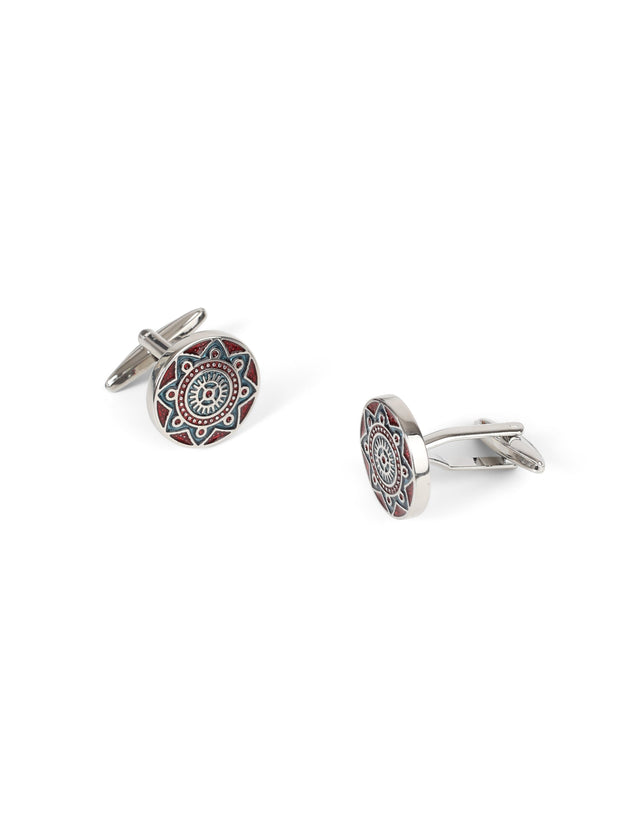 Navy & Purple Mosaic Design Cufflink