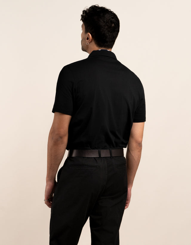 Portofino Black Short Sleeve Polo Shirt